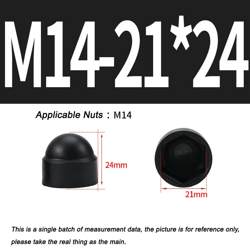 Hex Bolt & Nut Protection Caps – Plastic Hexagonal Screw Covers for M4 M5 M6 M8 M10 to M24 (PE, 5-100 Pack)