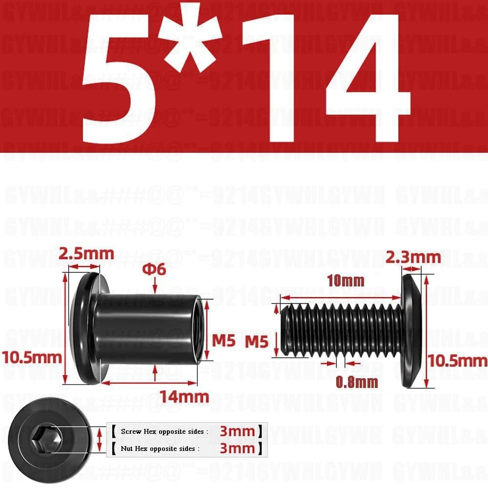 Metric Furniture Connector Bolts with End Cap Nuts — Stainless Steel M2 to M10