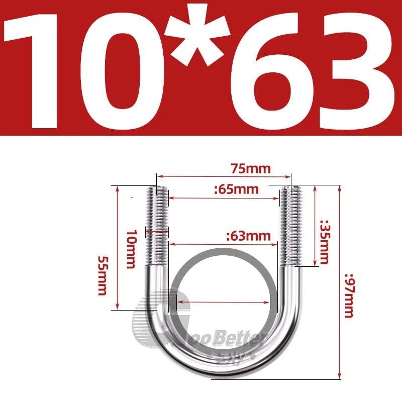 Square U - Bolts Stainless Steel — M6 to M24 | 304 A2 & 316 A4 Marine Grade - HomeDIYer