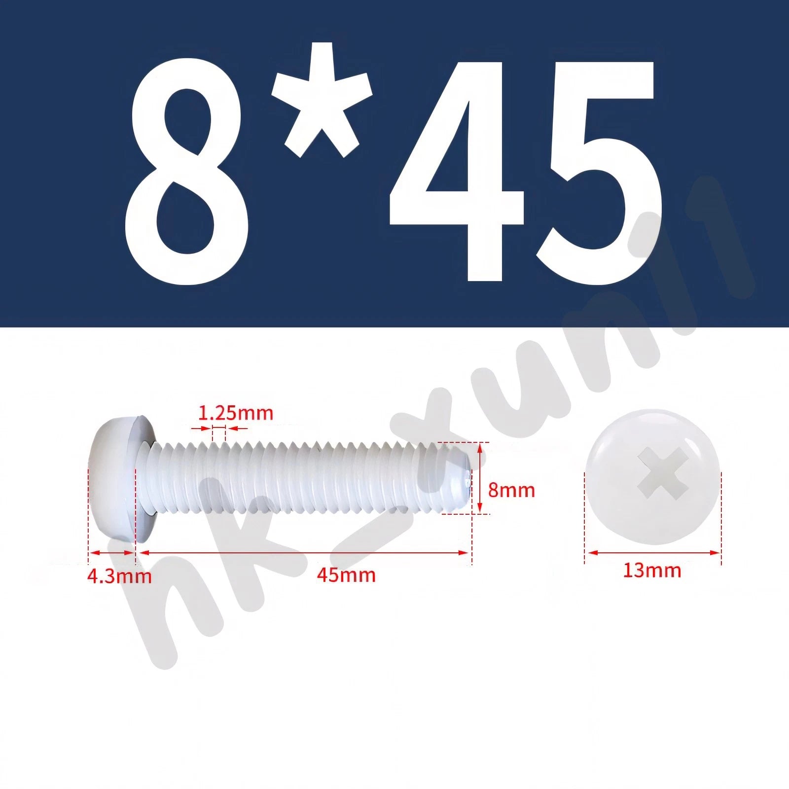 White/Black Nylon Phillips Machine Screws – M2 to M6, Plastic Round Pan Head Bolts