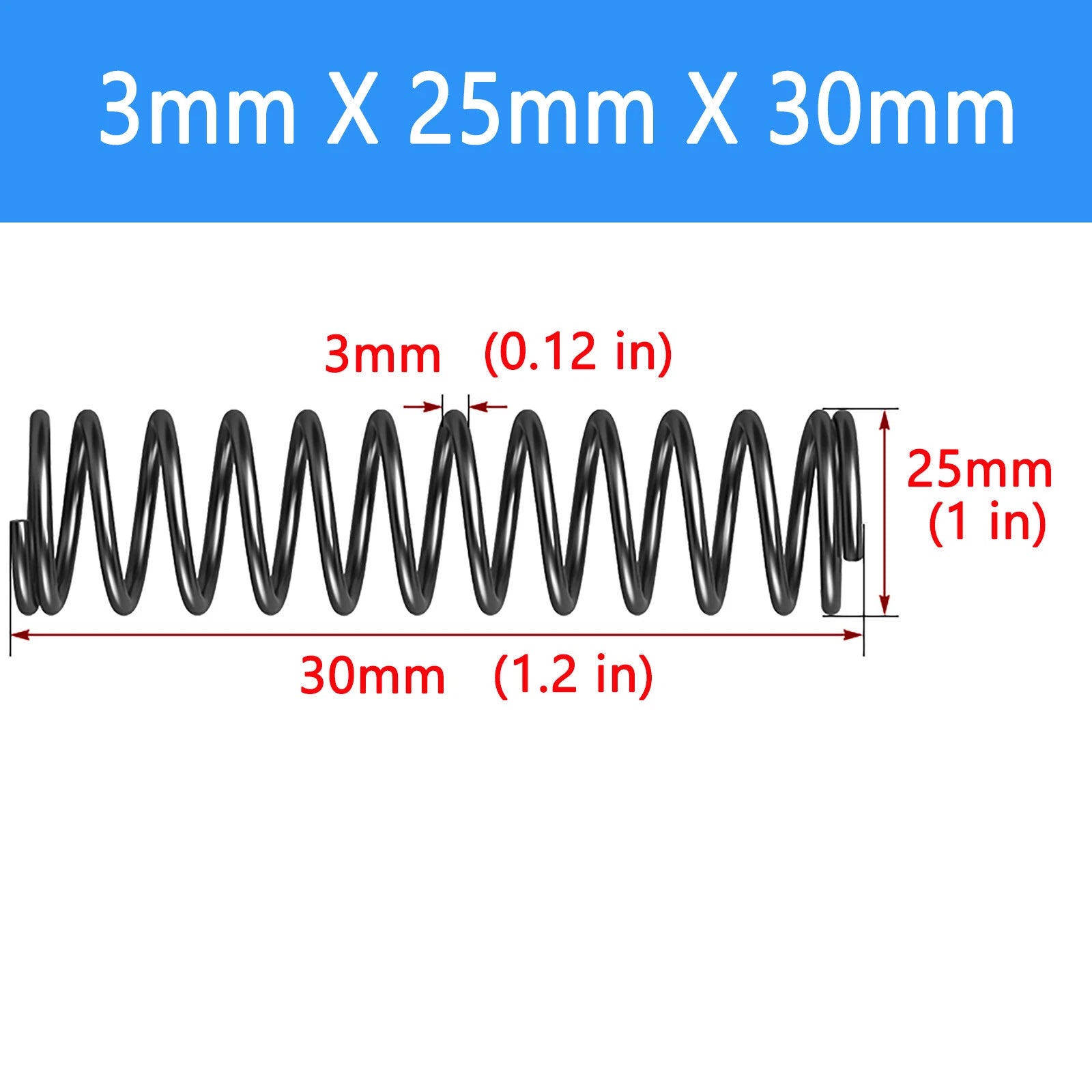 Springs Compression springs Extension spring Blank Wire diameter 3mm 6mm