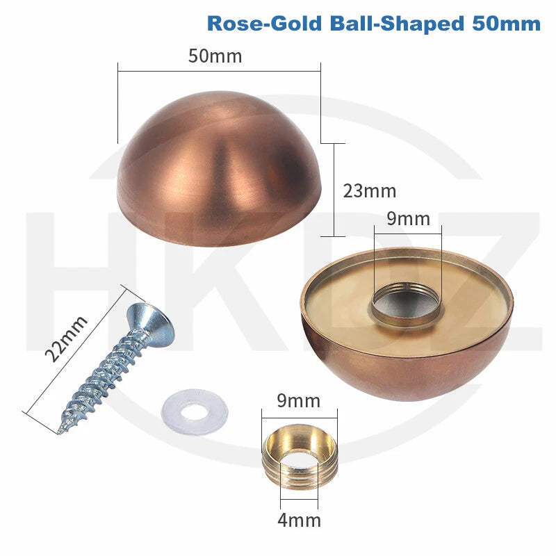 Stainless Steel Mirror Screw Cover Caps – Decorative Disc Plates for Glass, Mirrors & Furniture (16-50mm, Flat/Dome, Silver/Gold/Black/Rose Gold)
