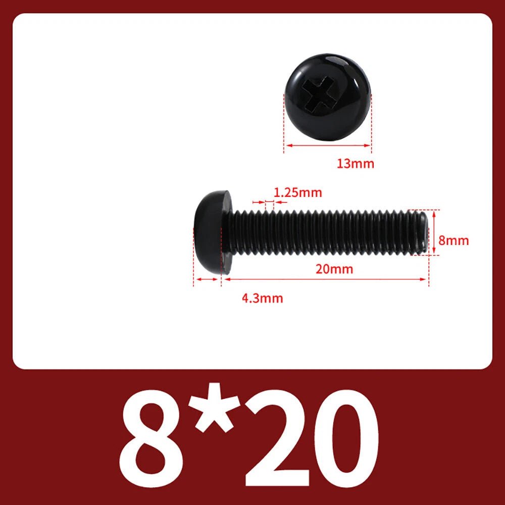 M5 M6 M8 Nylon Phillips Pan Head Machine Screws – Black & White - HomeDIYer