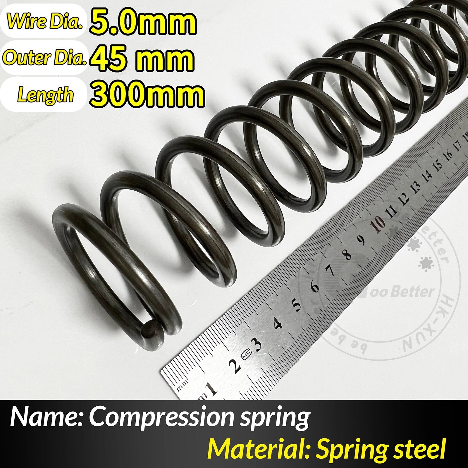 Compression Spring Pressure Springs, Wire Dia 4-5mm, OD 20-80mm, Length 300mm