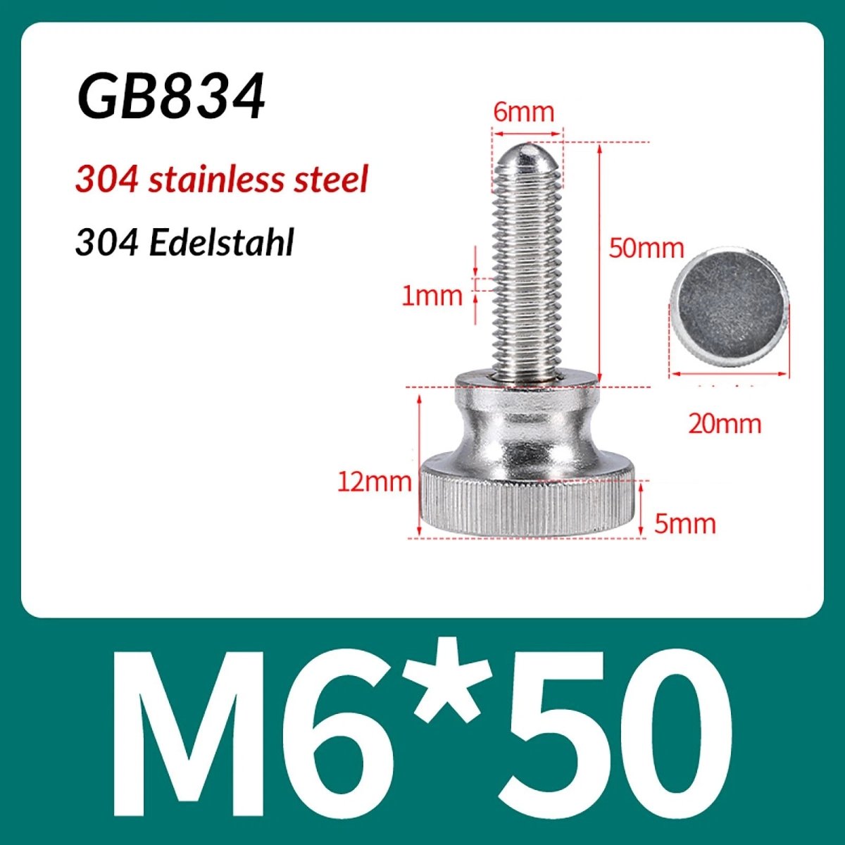 A2 Stainless Steel Knurled Thumb Screws – M2 to M10, Hand Turn Knob Bolts, 4 - 60mm Lengths - HomeDIYer