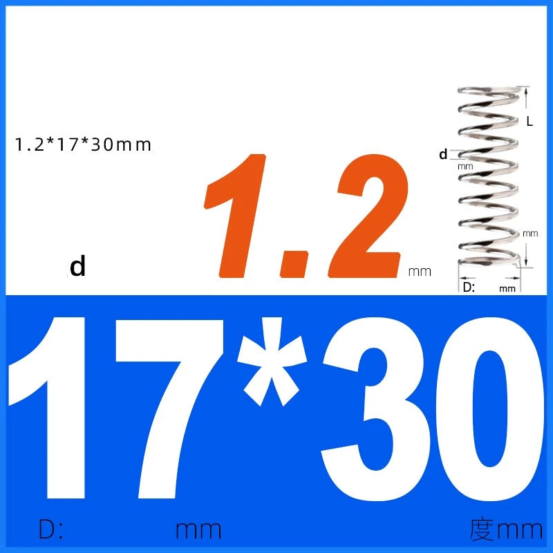 Compression Spring 1.2mm Wire Dia 14mm - 20mm OD Small Pressure Springs