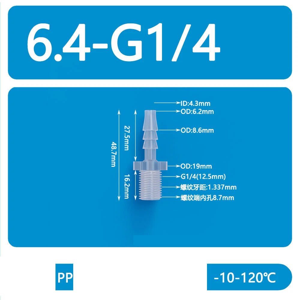 BSP Metric External Thread Straight Barb Connector – Plastic Hose Pipe Fitting