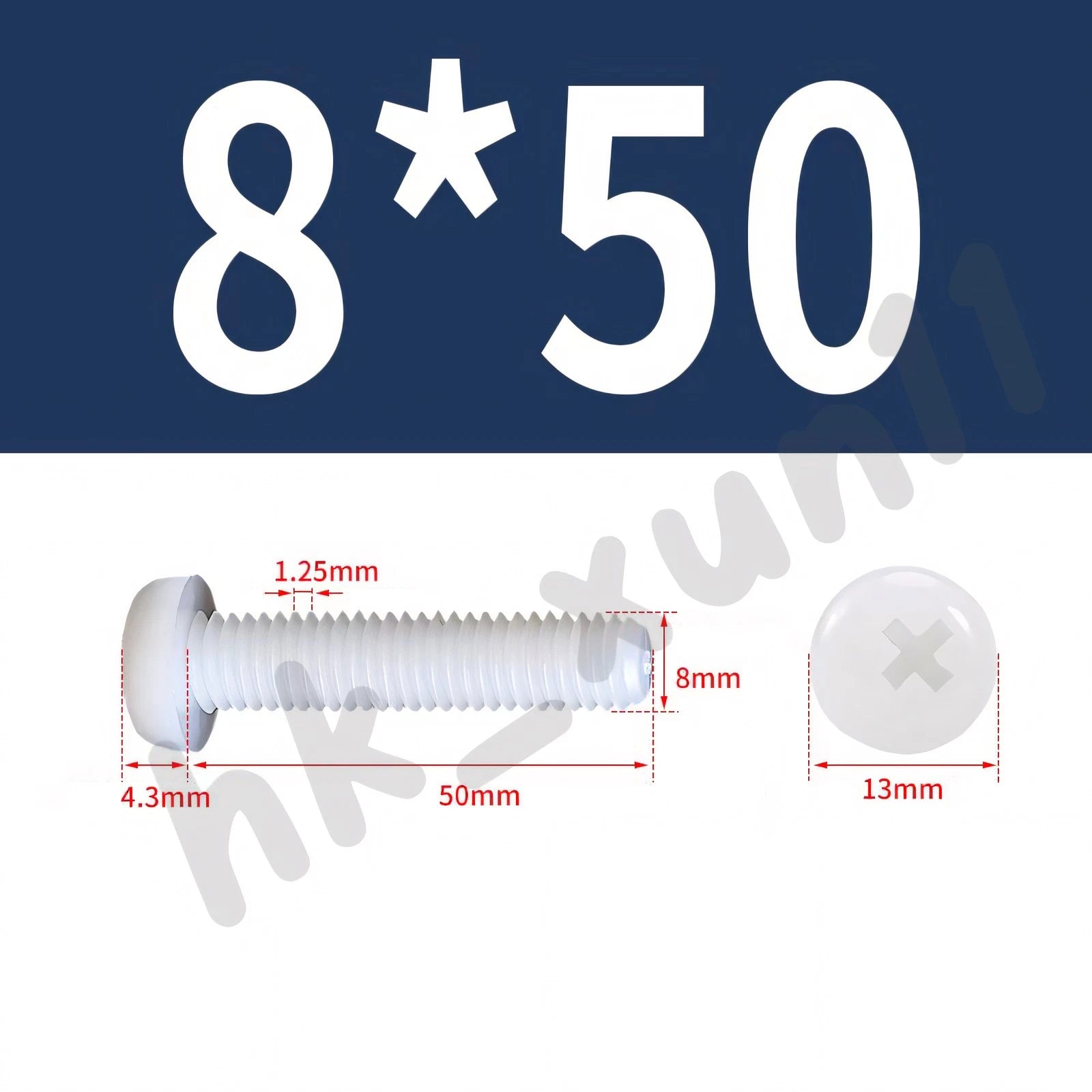 White/Black Nylon Phillips Machine Screws – M2 to M6, Plastic Round Pan Head Bolts
