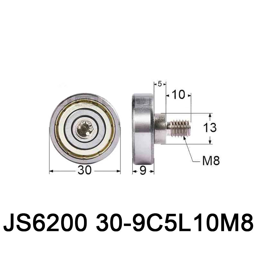 NTBG 7-52mm Metal Ball Bearing Pulley Flat Roller Guiding Wheel M3-M10 Threaded