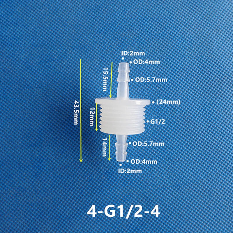 Bulkhead Straight Plastic Hose Connector with Nut — Barbed Thread Pipe Fitting