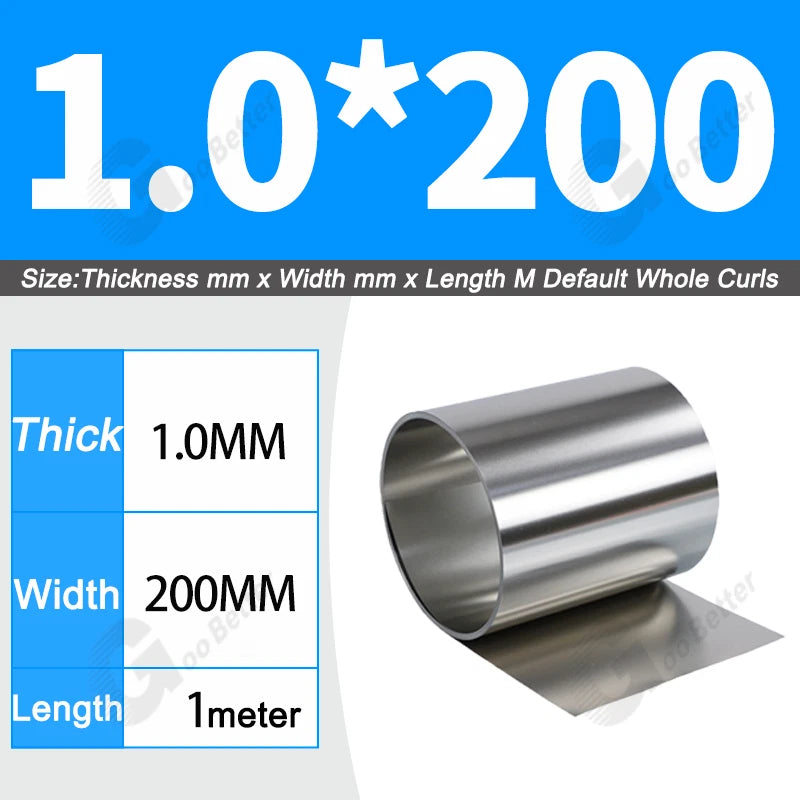 1 Meter 304 Stainless Steel Band SUS304 Sheet Foil Plate Strip Thick 0.01mm-1mm