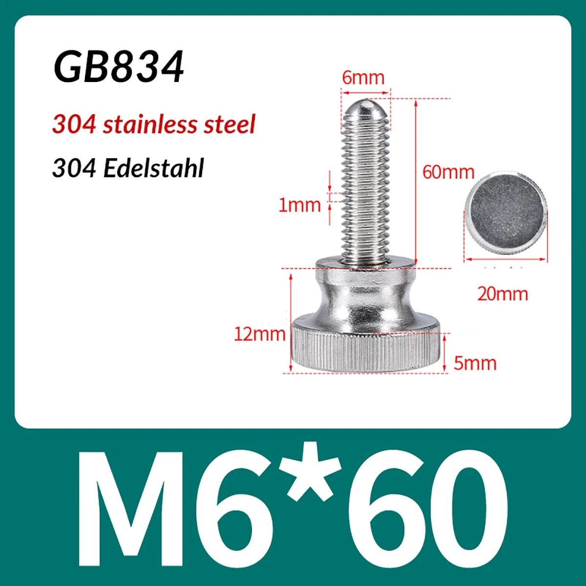 A2 Stainless Steel Knurled Thumb Screws – M2 to M10, Hand Turn Knob Bolts, 4 - 60mm Lengths - HomeDIYer