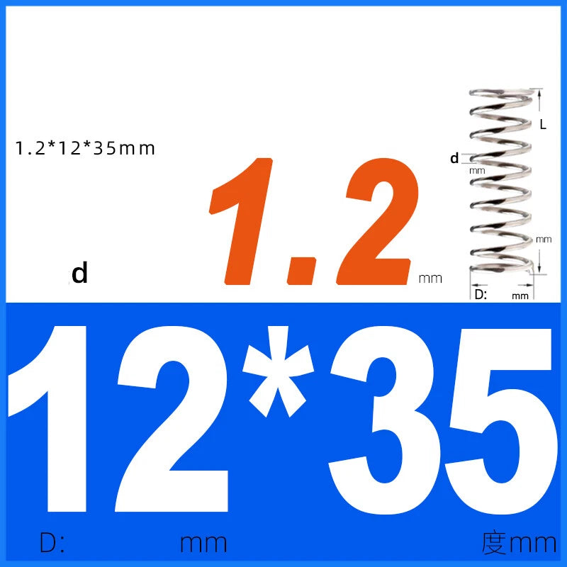 Compression Spring 1.2mm Wire Dia 8mm - 13mm OD Small Pressure Springs