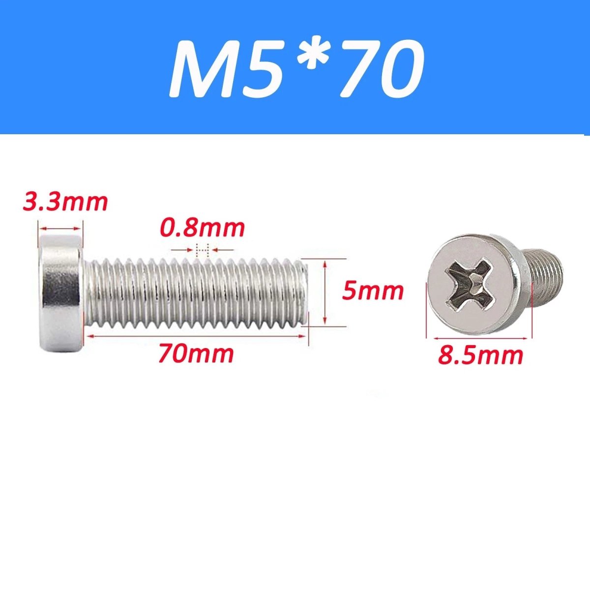 A2 Stainless Steel Cheese Head Phillips Machine Screws | M2–M8 Metric Bolts - HomeDIYer