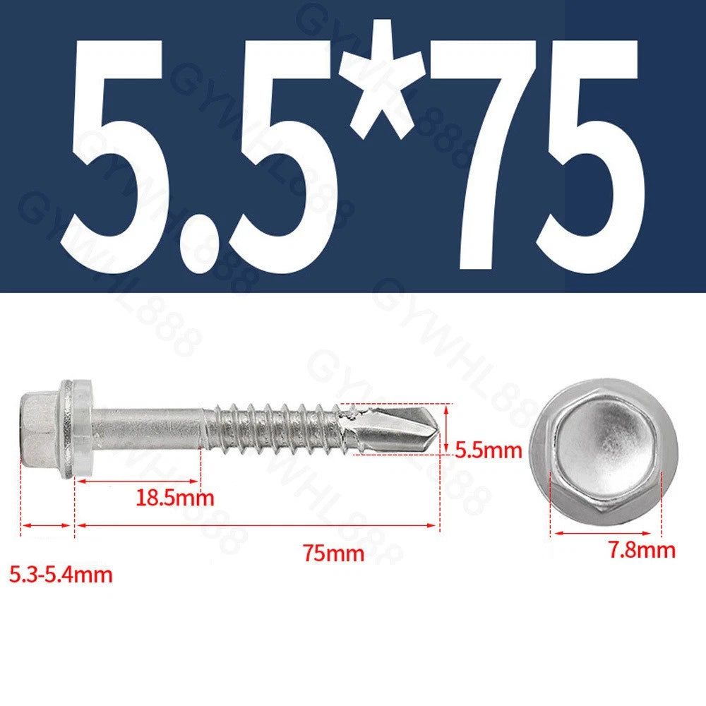 410 & A2 Stainless Hex Head Self‑Drilling Tek Screws – for Metal Roofing & Sheeting