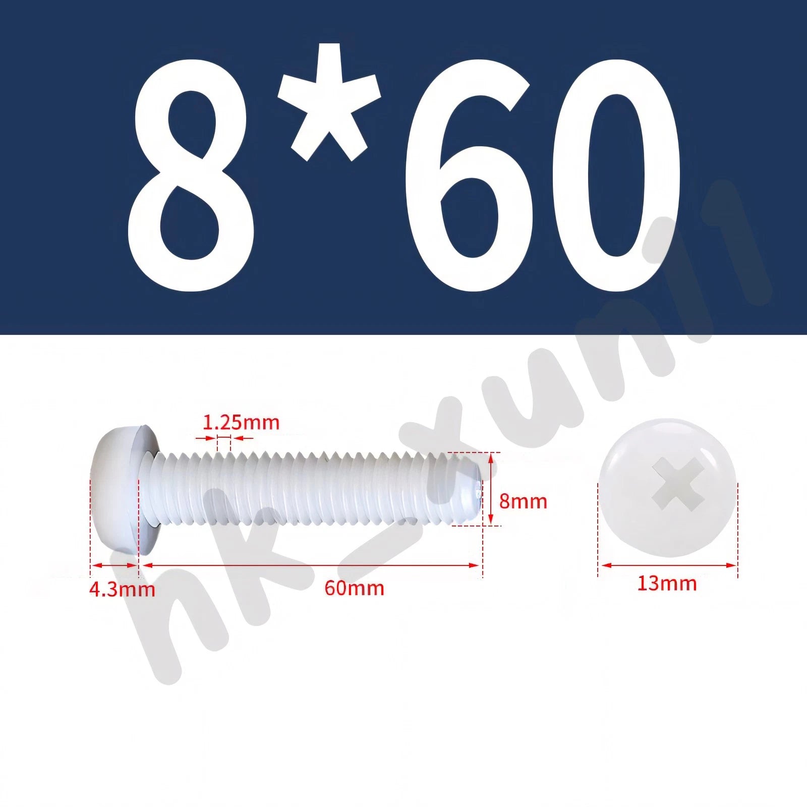 White/Black Nylon Phillips Machine Screws – M2 to M6, Plastic Round Pan Head Bolts