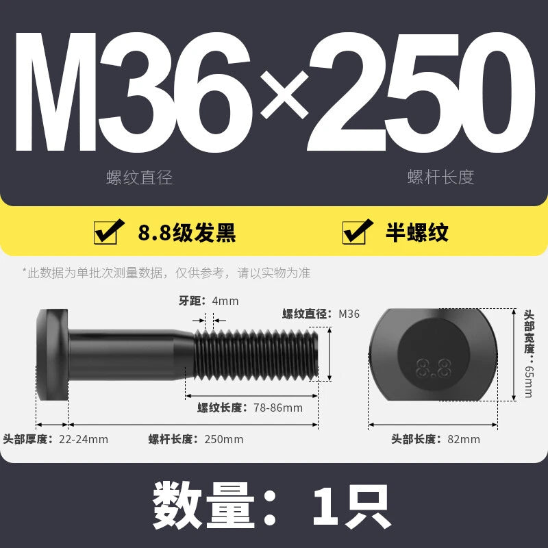 T-Slot Bolts T-Slot Screws Black 8.8 Steel M6 M8 M10 M12 M14 M16 M18 M20 M24-M36