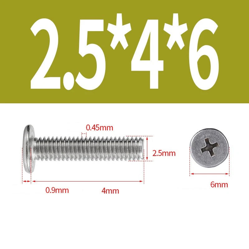M1–M8 Ultra Thin Flat Head Phillips Machine Screws – A2 Stainless Steel, Fully Threaded