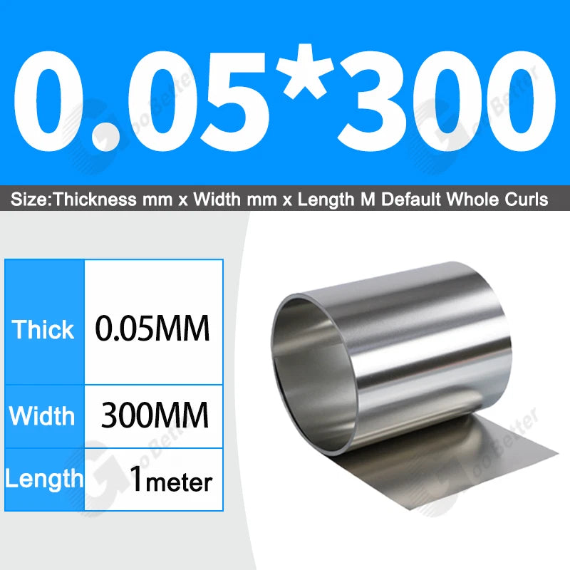 1 Meter 304 Stainless Steel Band SUS304 Sheet Foil Plate Strip Thick 0.01mm-1mm
