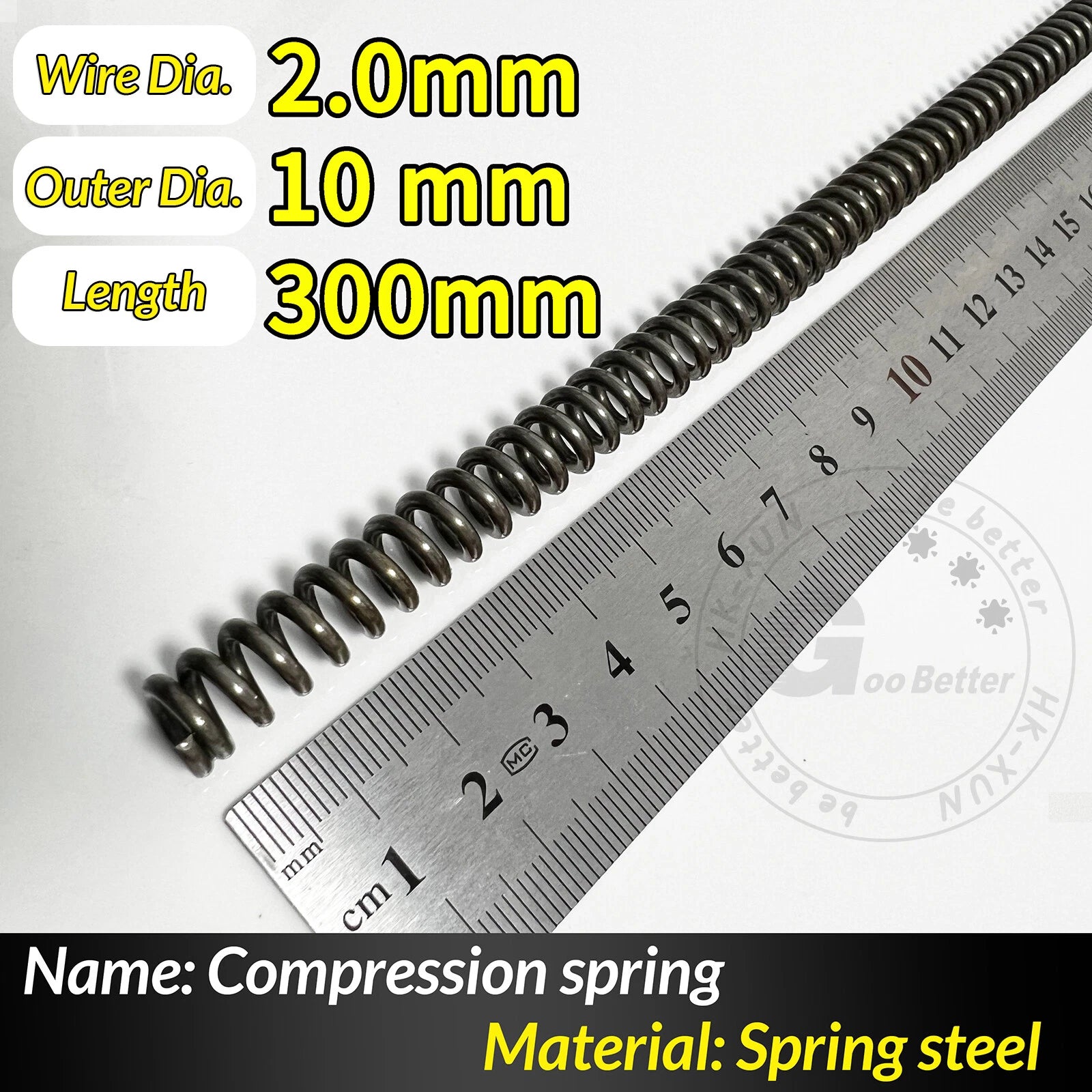 Compression Spring Pressure Springs, Wire Dia 2-3.5mm, OD 10-60mm, Length 300mm