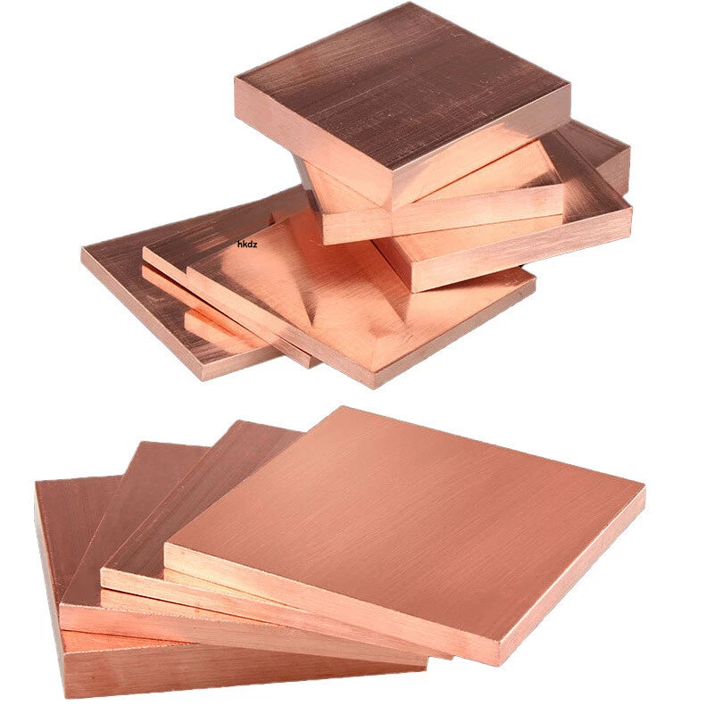 T2 Pure Copper Plate Sheet Thick 1mm-6mm Cu Metal Block Laser Cut 100/200/300mm