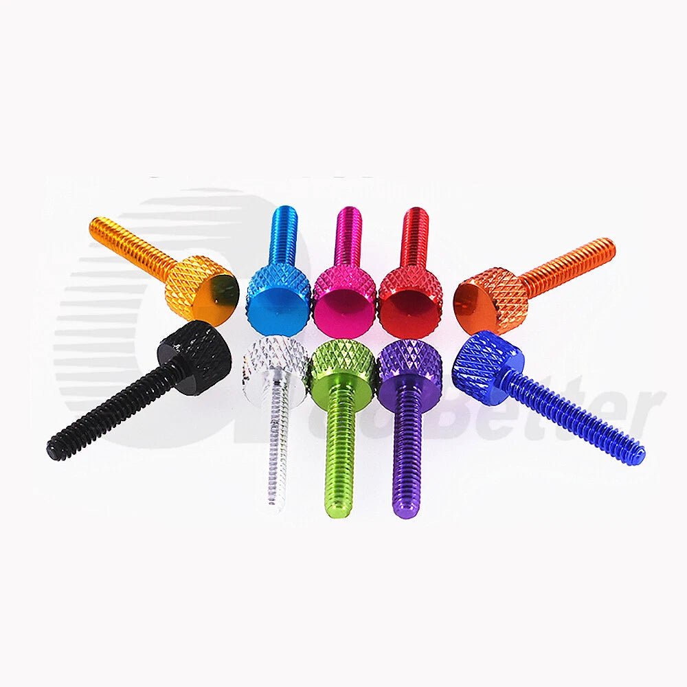 6 - 32 UNC Flat Knurled Thumb Screws — Anodized Aluminum, 10 Colors, 5.5mm to 20mm - HomeDIYer