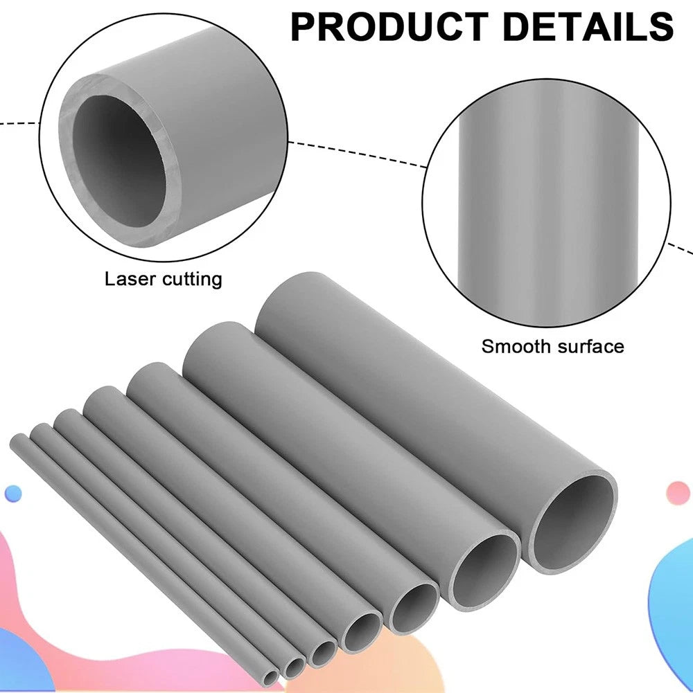 Grey PVC Round Tube Pipe – Solvent Weld, 20mm to 315mm OD, Cut to Length