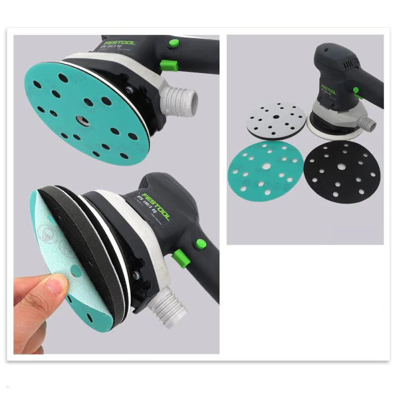 6" 150mm 15 Hole Polyester Film Green Sandpaper Wet Dry Sanding Discs P60-P2000