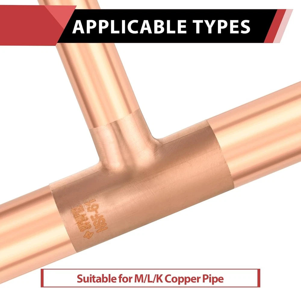 End Feed Reducing Tee Copper Pipe Fittings — WRAS Approved | 8mm to 108mm