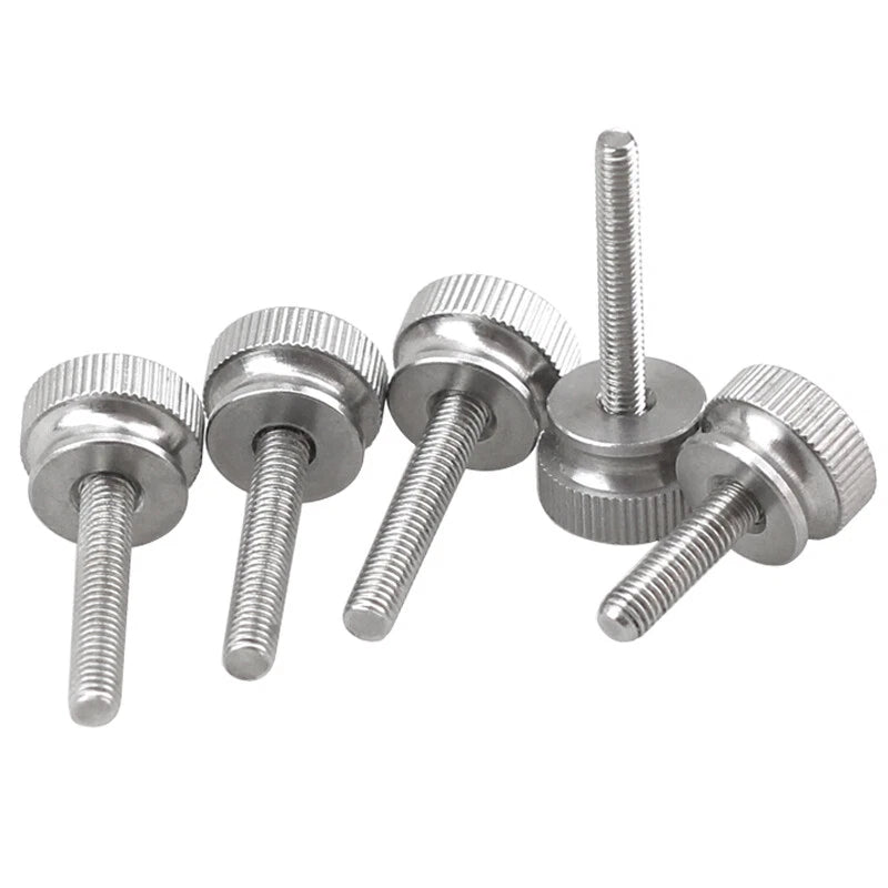 M3 M4 M5 M6 Knurled Thumb Screws Stainless Steel Hand Grip Knob Bolt φ9/13/16mm