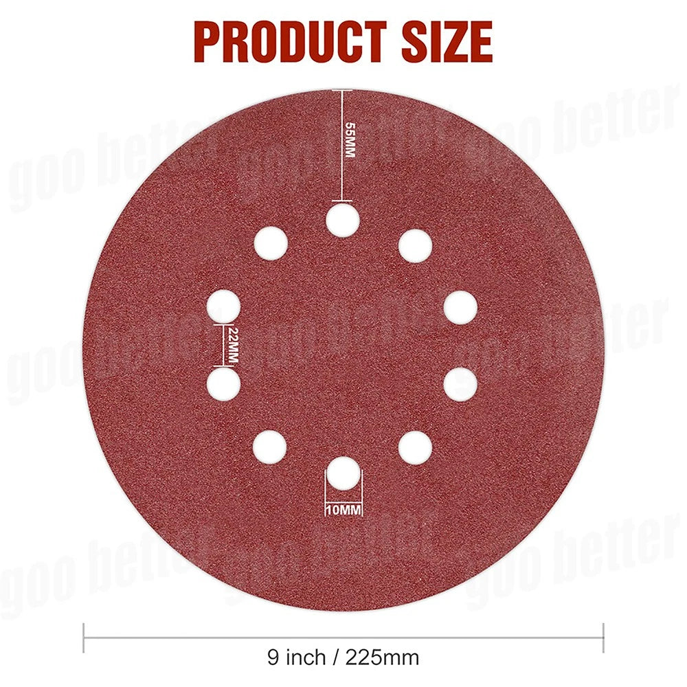 SANDING DISCS 125MM 150MM 180MM 225MM SANDPAPER ORBITAL SANDER 40 TO 600 GRIT