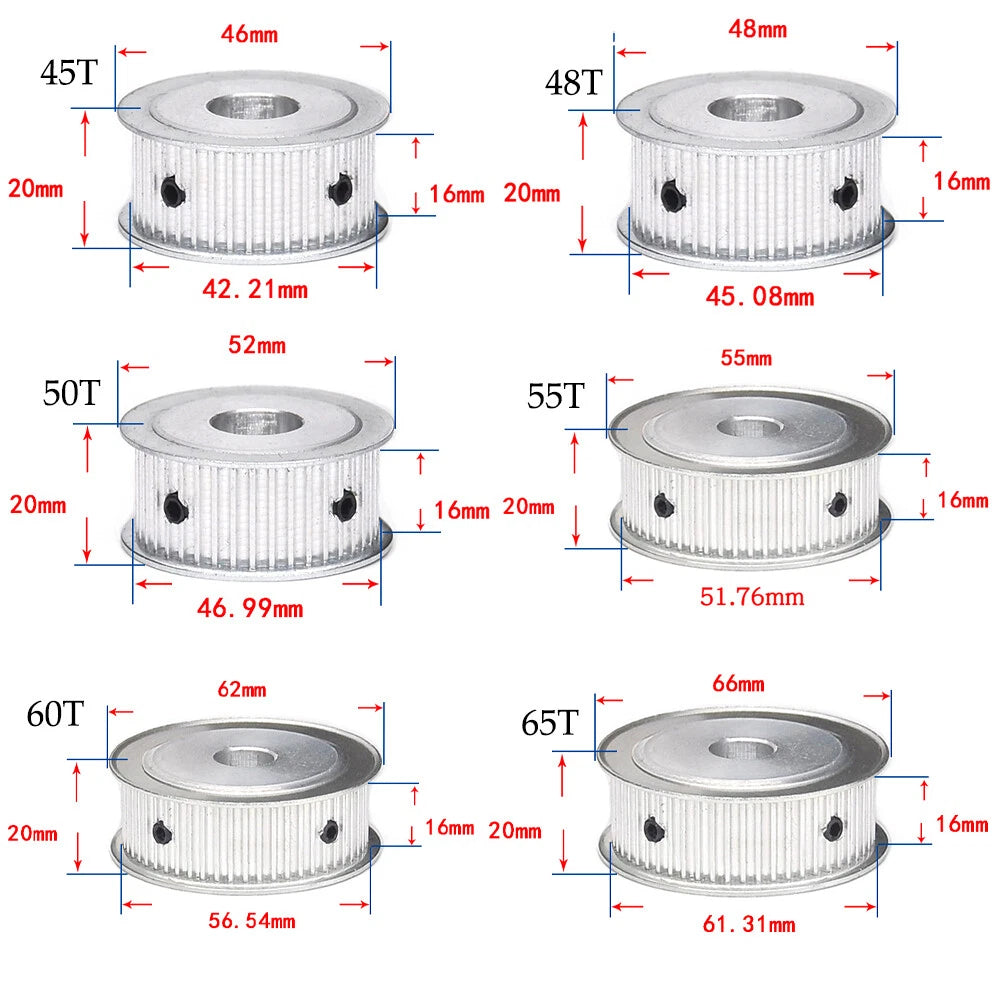 3M Timing Belt Drive Pulley AF-Type Pitch 3mm For CNC Step Motor 45~120 Teeth