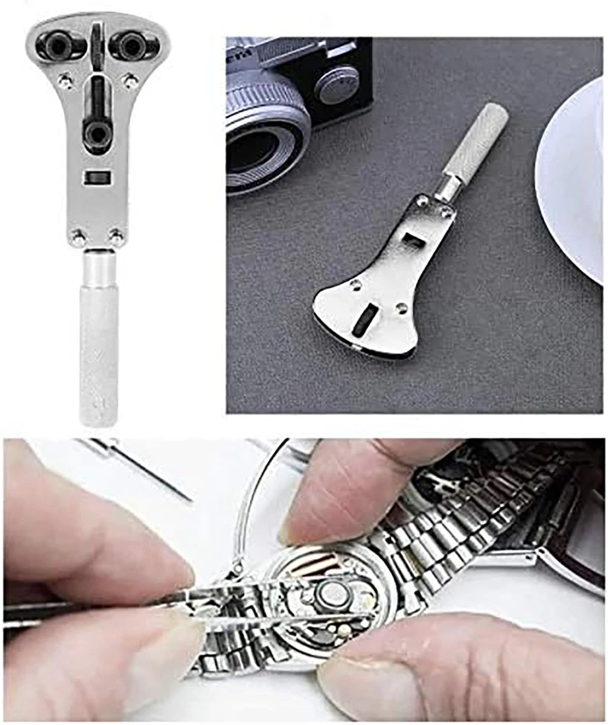 19Pcs Watch Repair Back Case Opener Wrench maker Screw Cover Remover Tool Kit UK