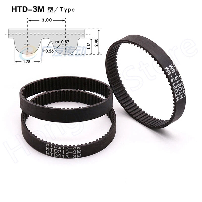 HTD3M HTD5M Rubber Timing Belt Closed Loop Power Transmission Belt 10mm 15mm Wide