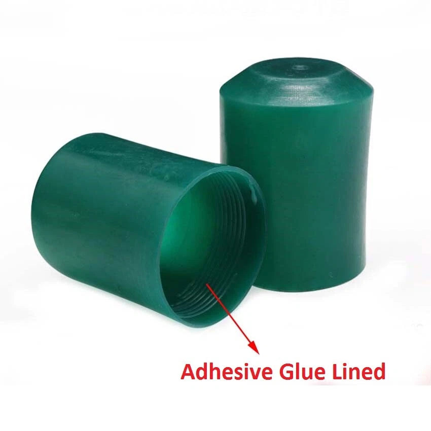 Adhesive Glue-Lined Heat Shrink End Caps — 8mm to 65mm, Black Red Green