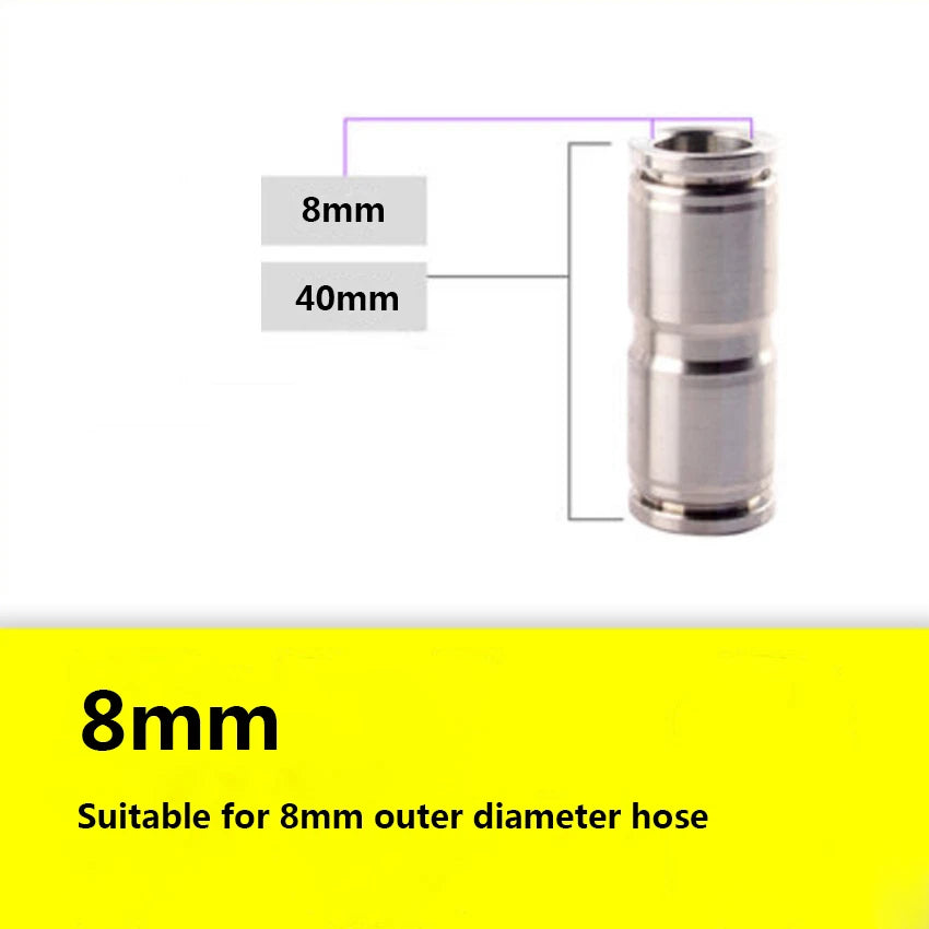 Stainless Steel Straight Push-in Pneumatic Fittings | 4mm to 16mm