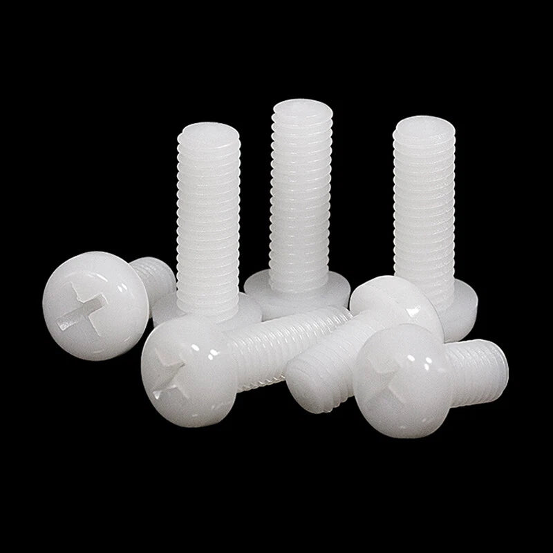Nylon Pan Head Phillips Screws | Metric M2–M8 | DIN 7985 | White & Black | 5–500 pcs