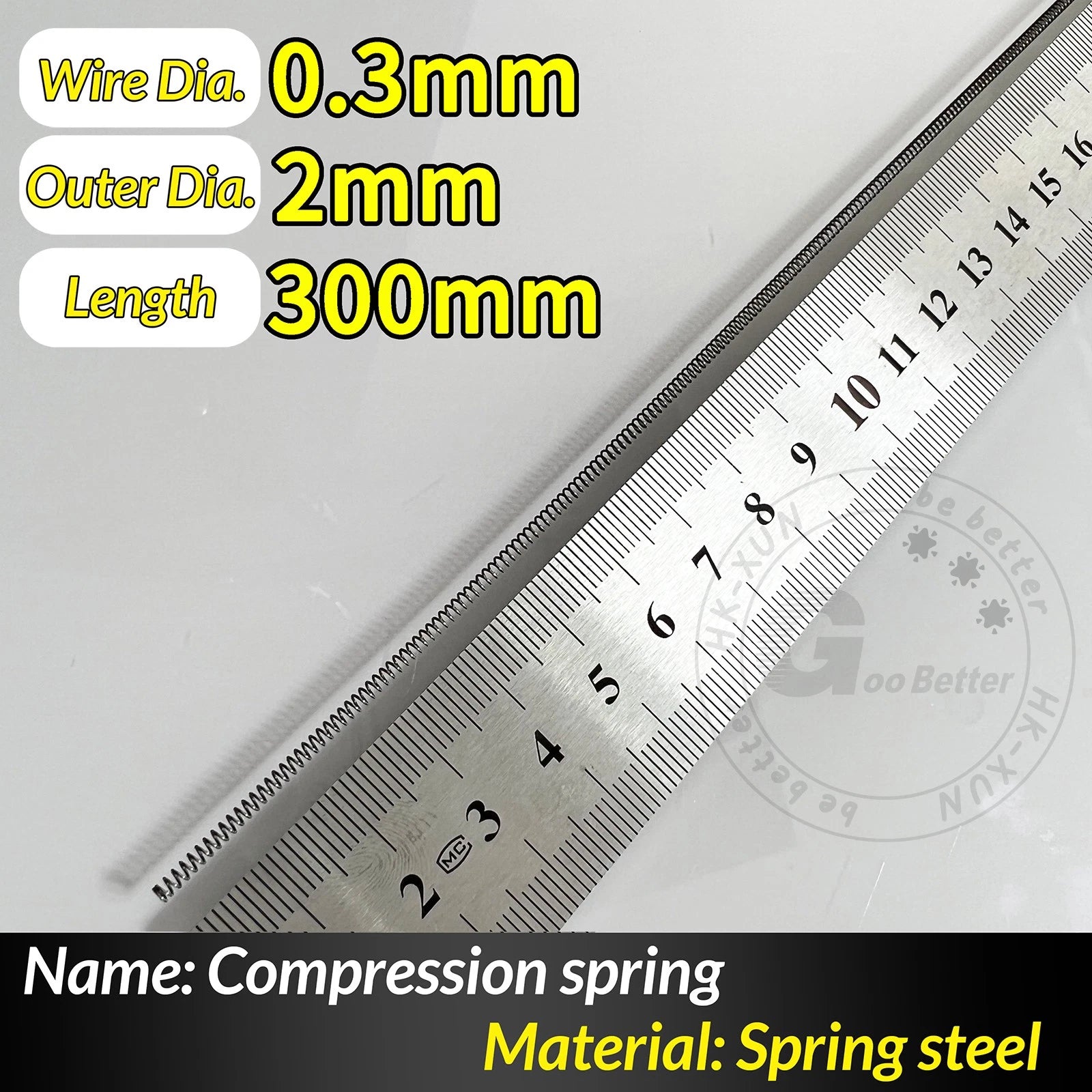Compression Spring Pressure Springs, Wire Dia 0.3-1.0mm, OD 2-25mm, Length 300mm