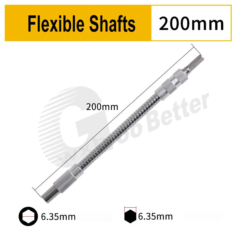 Flexible Bit Extension 125~400mm Flexible Shaft 4mm/ 6.35mm Long Bit Bit holder