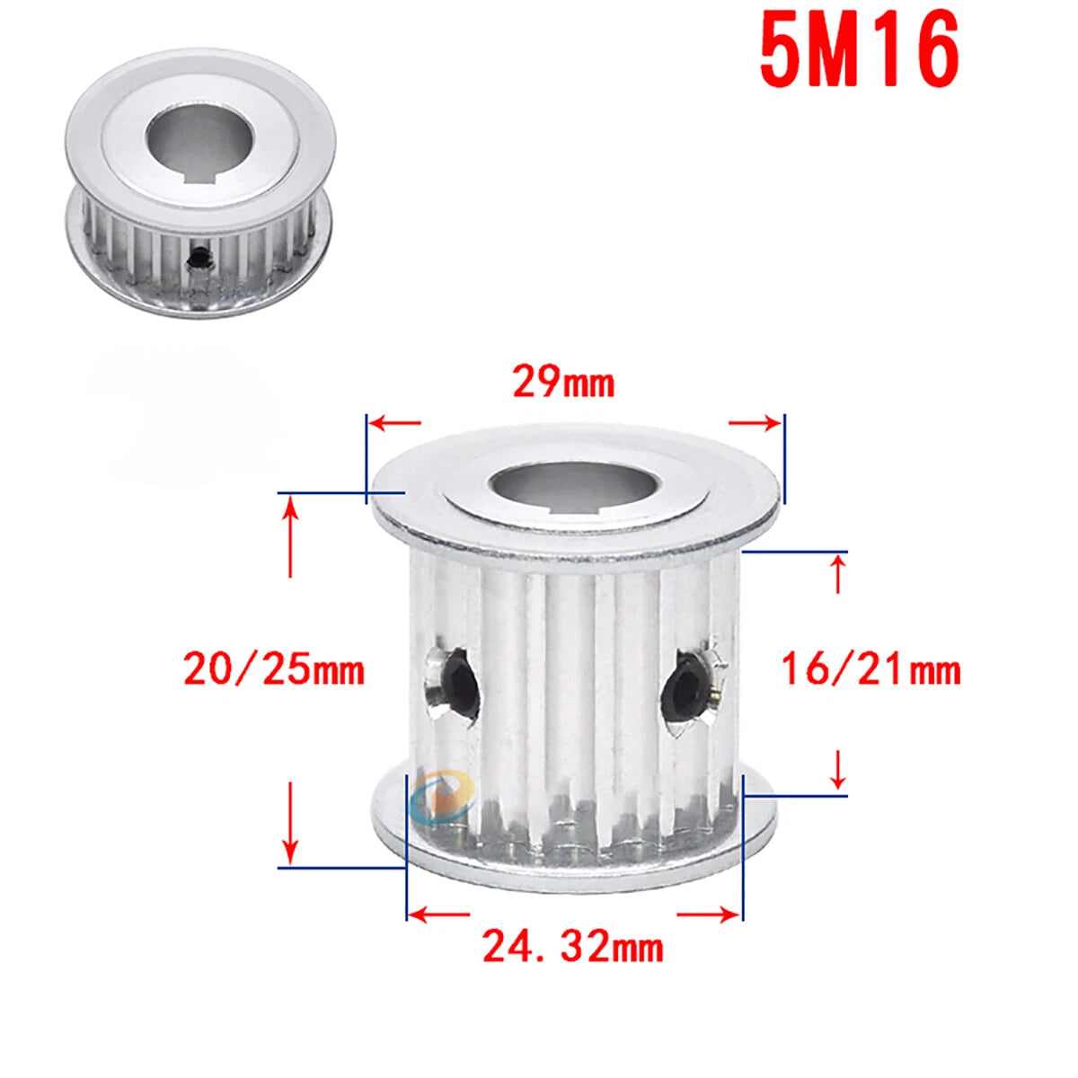 5M Timing Belt Pulley 15T-60T keyway Bore AF-type 16/21mm Belt Synchronous Wheel