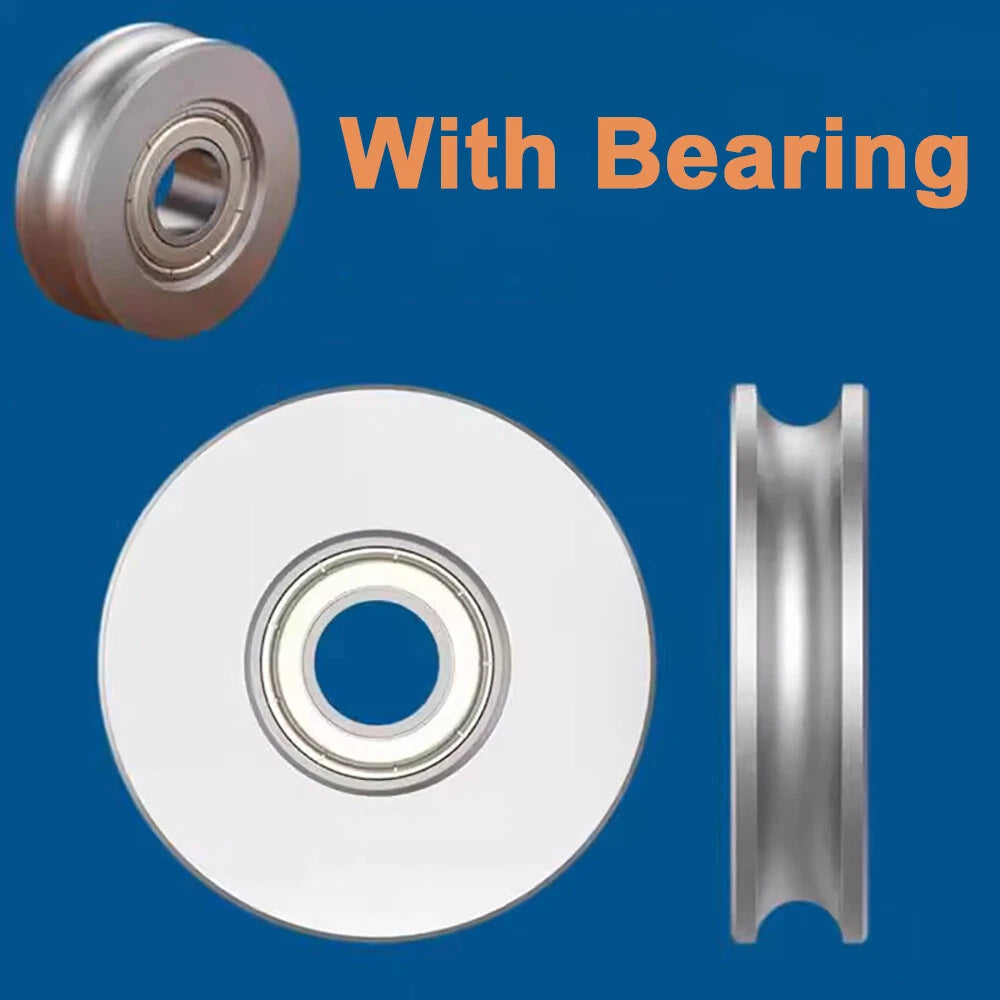 OD 30-80mm Aluminum U Groove Slide Gate, Pulley Wheels PU Round Belt 6/8mm Width