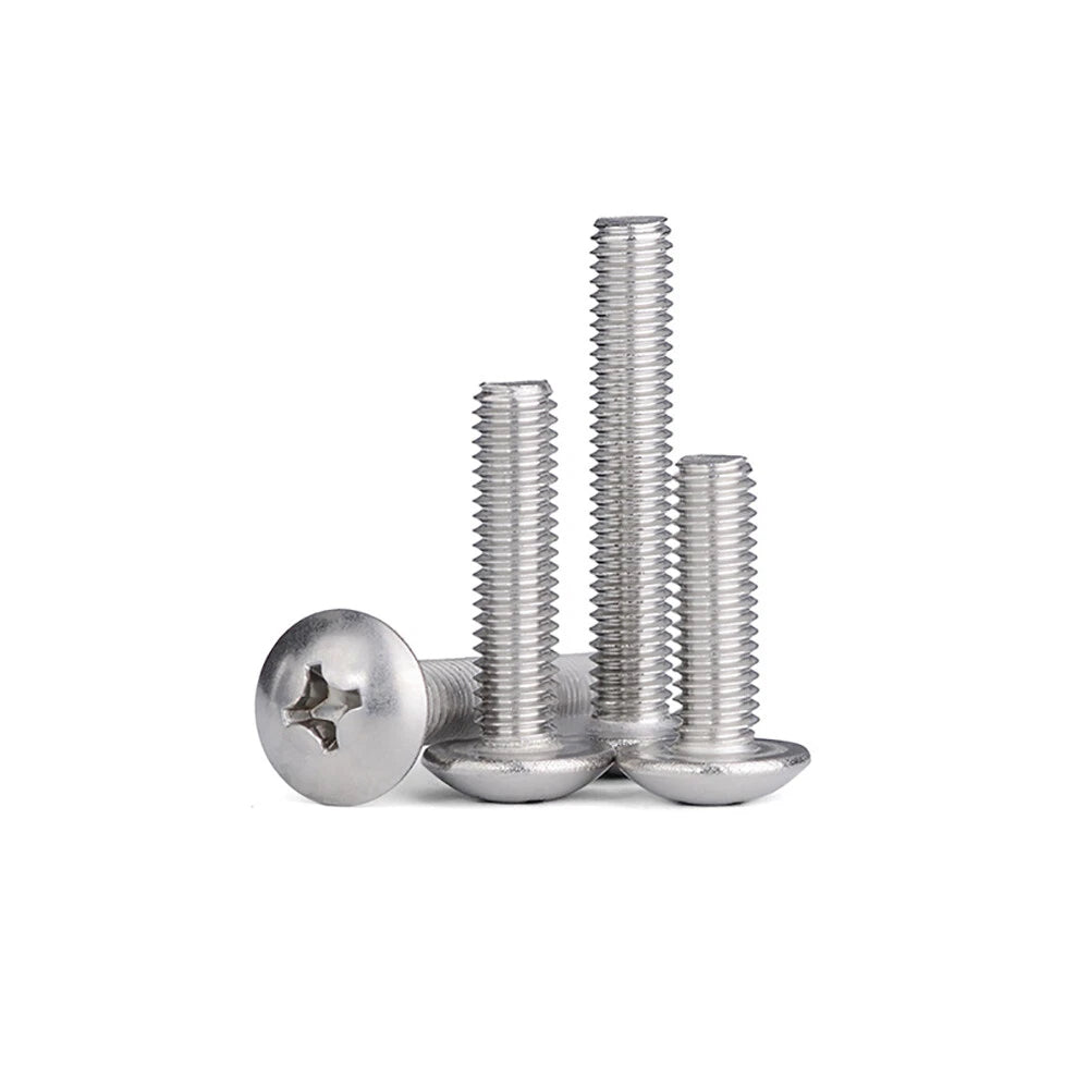 M5 M6 M8 Pozi Button Head Screws – A2 Stainless Steel, Fully Threaded (Pozidriv)