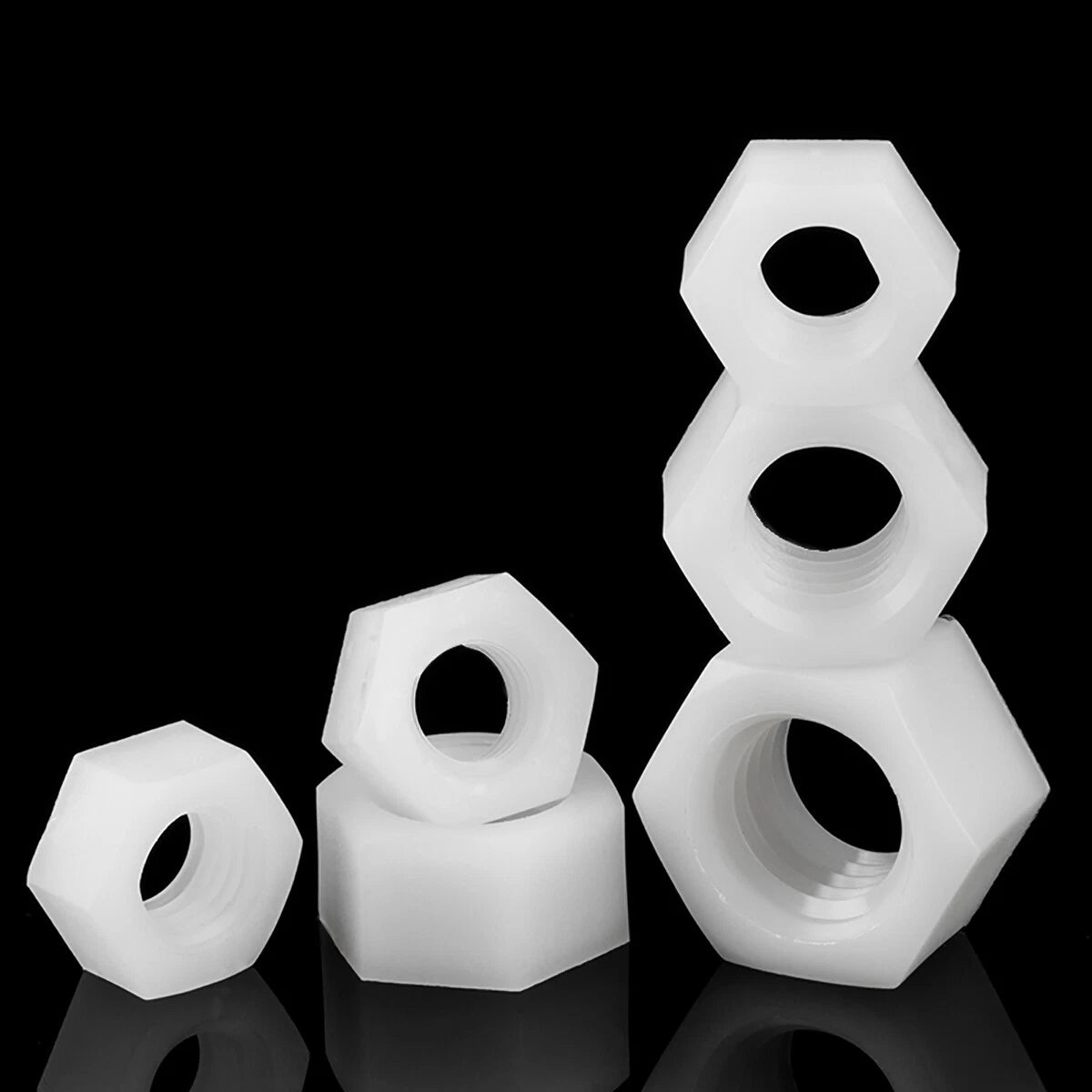 White Nylon Phillips Pan / Countersunk Head Machine Screws with Hex Nuts – M3 M4 M5 M6 M8, Non‑Conductive & Corrosion‑Free