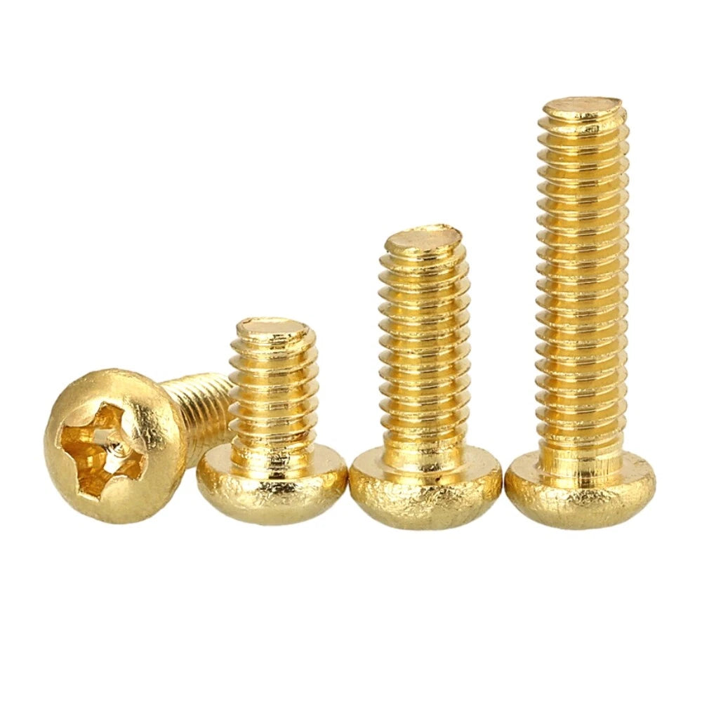 M5 Brass Pan Head Phillips Machine Screws – 6mm to 50mm Lengths, Fully Threaded