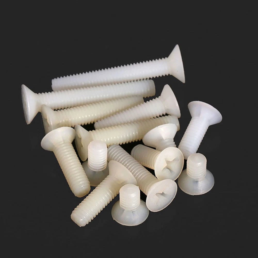 M3 Nylon Phillips Countersunk Screws – White Plastic Machine Bolts - HomeDIYer