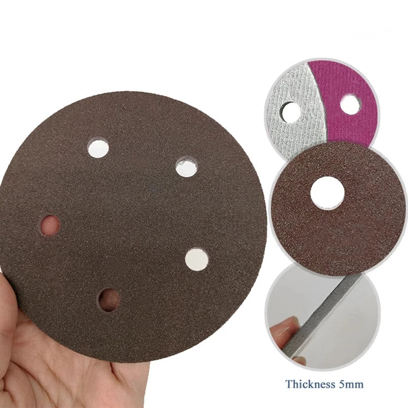 5" 125mm Sponge Red Sandpaper Wet & Dry Polishing Sanding Paper 300P-3000P