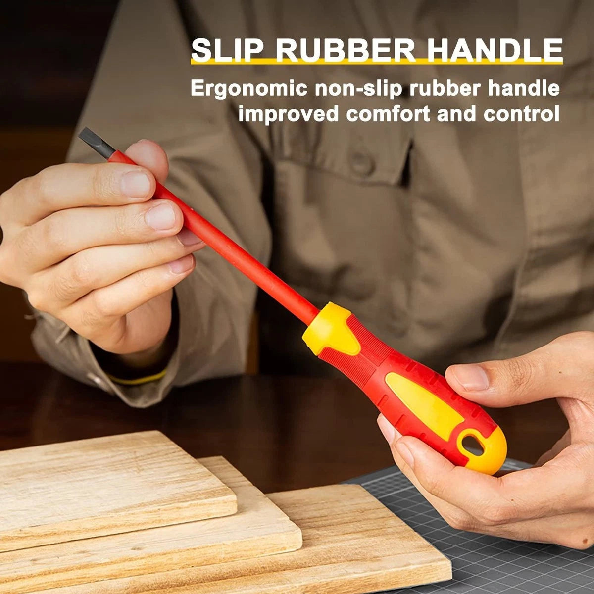 Insulated Magnetic Electricians Screwdriver Soft Grip Phillips Flat Slotted Set