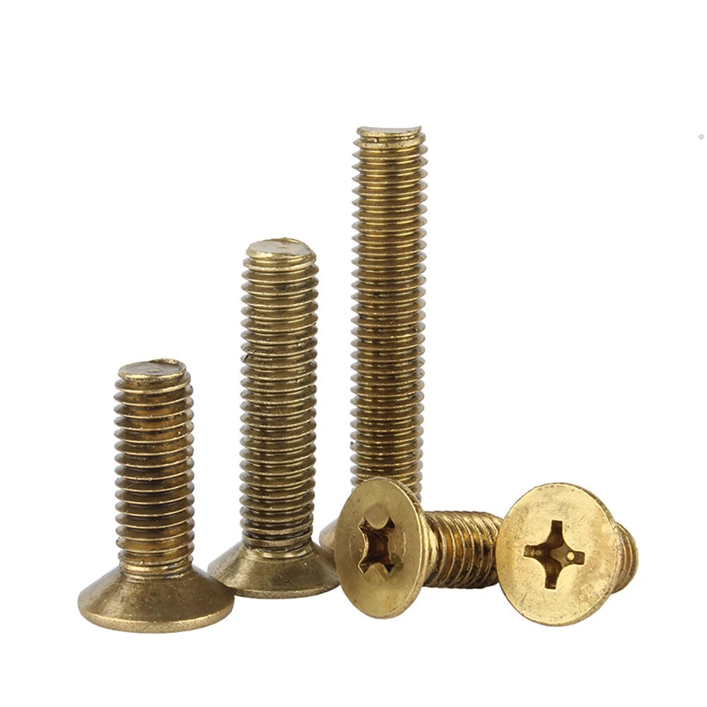 Brass Phillips Countersunk Machine Screws — Pozi Flat Head, M2 to M8