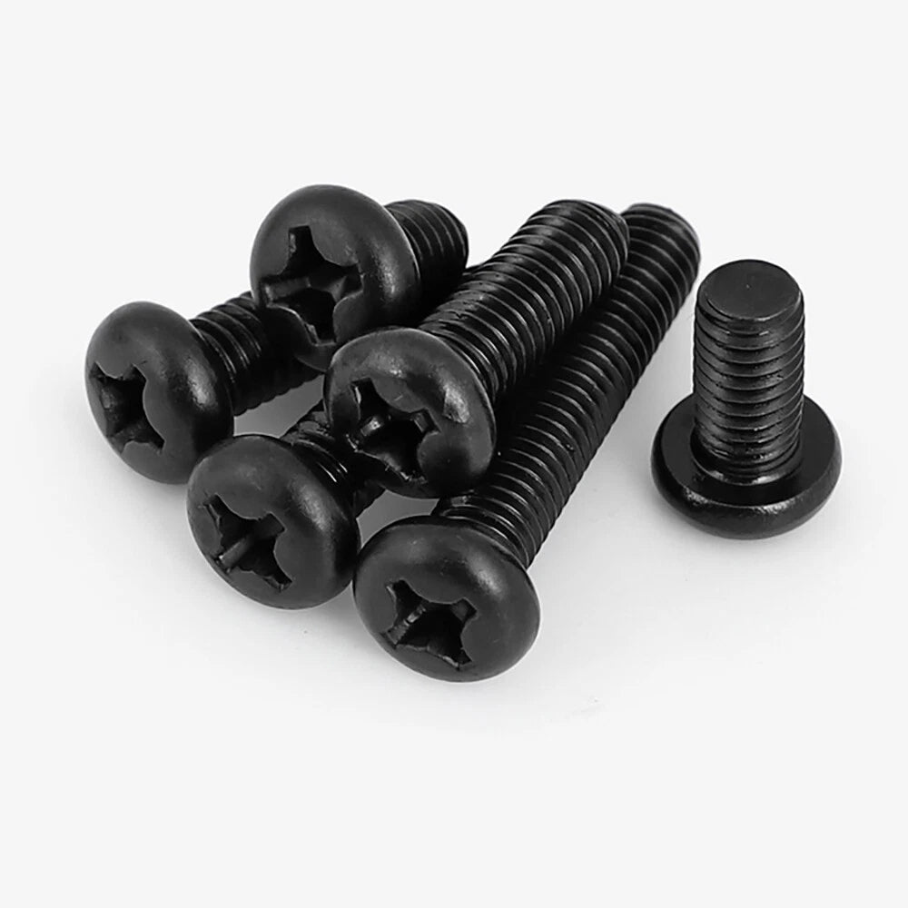 Black Pozi Pan Head Machine Screws M1–M5 | Micro Screws for Eyeglasses, Electronics & Computers