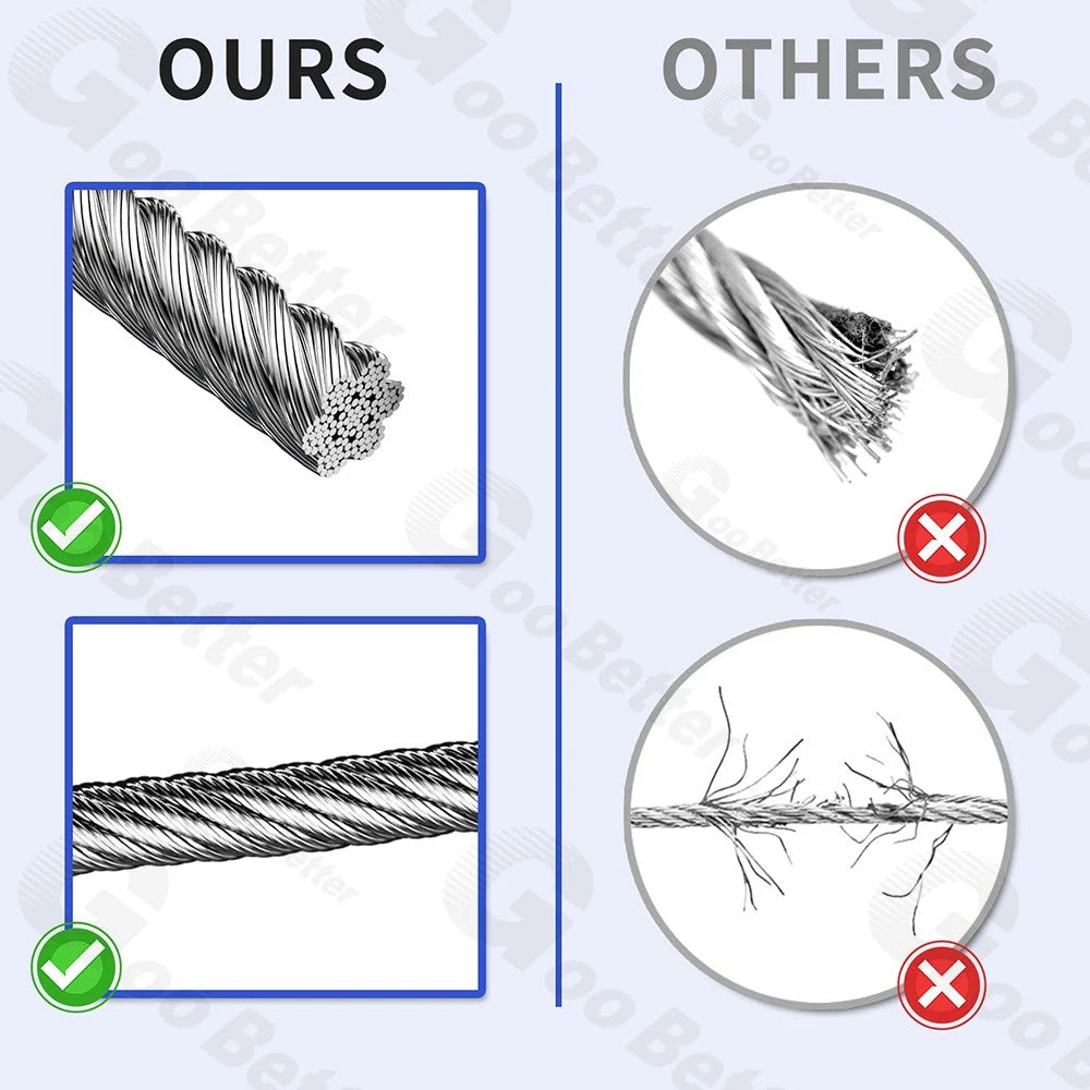304 Stainless Steel Wire Rope Metal Cable Rigging 0.3mm 0.4mm 1mm 1.2mm - 20mm